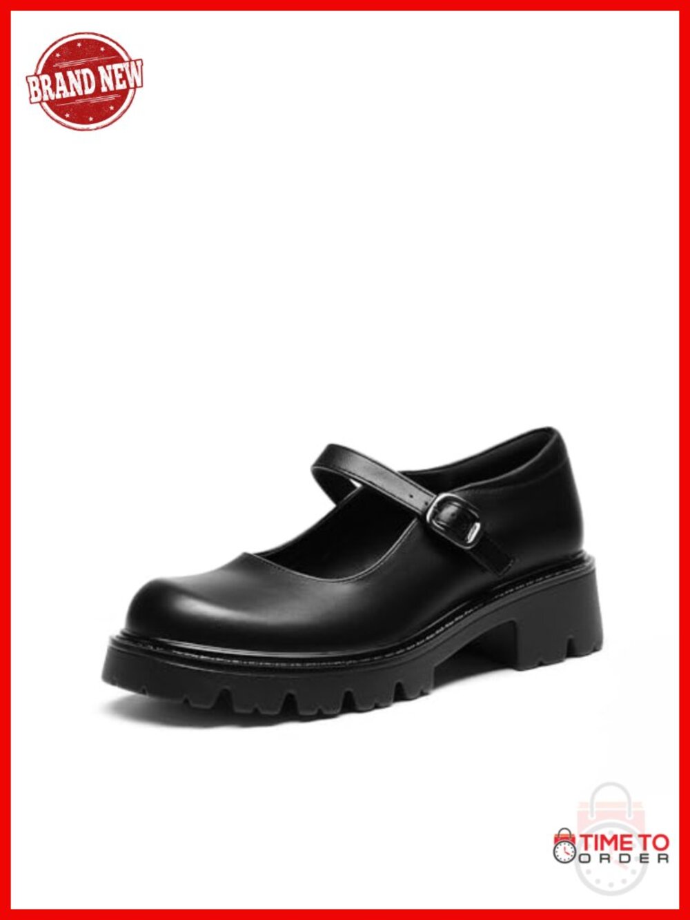 Mary Jane Platform Pumps Block Heel Faux Leather Closed Toe Women's Shoes